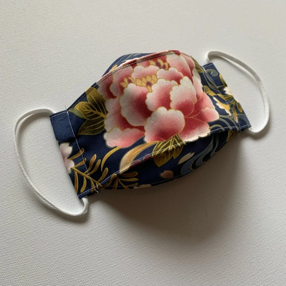 NEW Handmade Peony Print 3D Face Mask